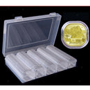 90x 27mm Clear Square Round Coin Capsule Container Holder with Storage Box
