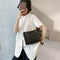 Lattice Pattern Women Shoulder Handbag Leather Chain Crossbody Bag (Black)