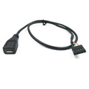 (2-Pack) 50CM Micro-USB Female to 5 Pin Motherboard Female Header Adapter D