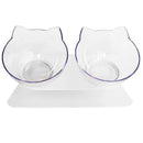 Removable Oblique Cat Ears Pet Bowl Transparent Feeder Non-slip Holder (B) A