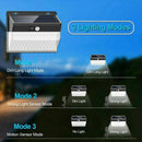 2 Pack 206 LED Solar Lights Powered PIR Motion Sensor Light Outdoor Garden