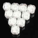 10Pcs Clear Acrylic Ring Earrings Display Box Storage Organizer White Pad A