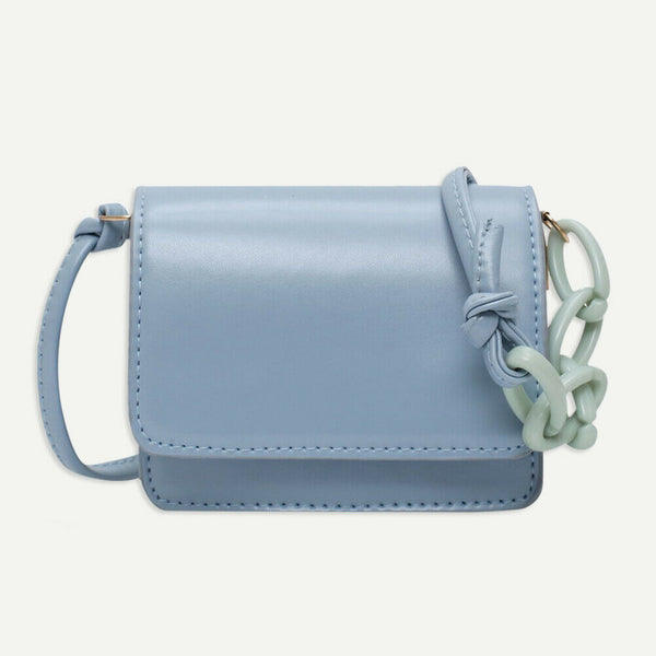 Leather Women Messenger Bag Mini Square Shoulder Satchel Handbags (Blue) A#S