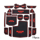 19x Fit for 2018 Jeep Wrangler JL Accessories Door Mats Gate Slot Mat Cup Pads