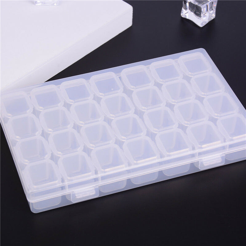 28 Slots Nail Art Storage Box Plastic Transparent Display Case Organizer Hol Kw