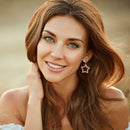 Fashion Shell Hollowed Stars Dangle Ear Stud Women Drop Earrings Jewelry
