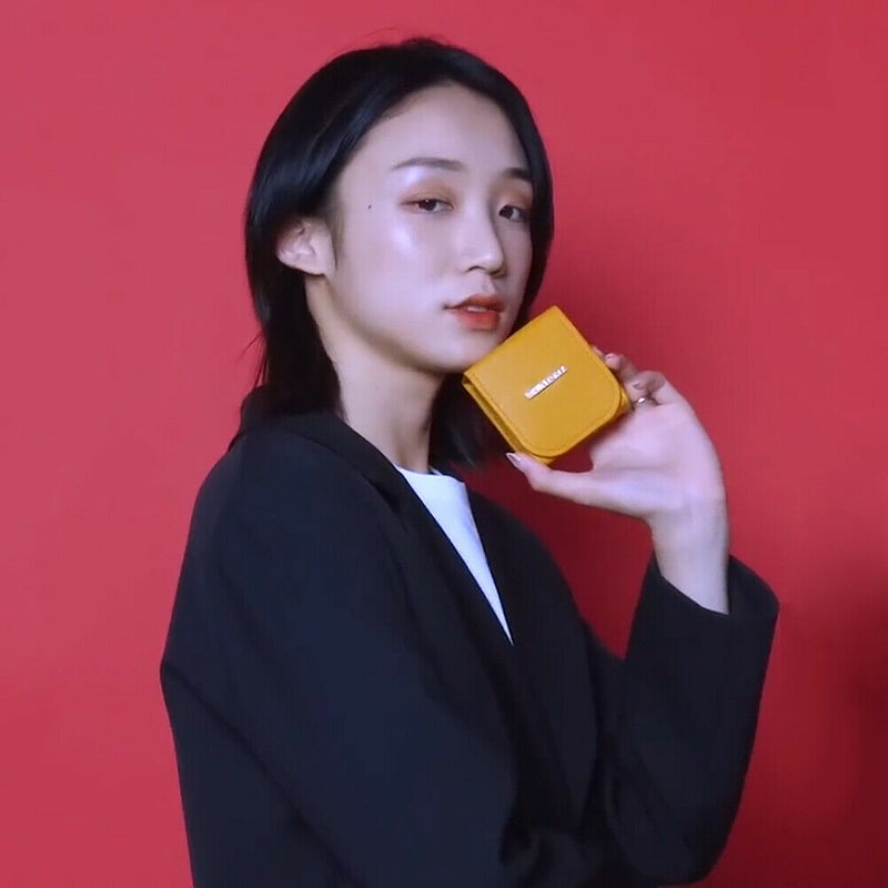 Mini Lipstick Bag PU Portable Travel Cosmetic Makeup Case Pouch (Orange) A