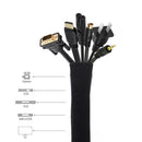 4 Pack Cable Management Sleeve 20 inch Adjustable Cord Wrap System for TV PC