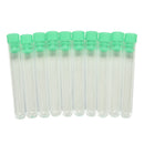convenient 10PC Clear Plastic Test Tubes with Green Caps Stoppers 12x75mm MO