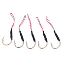 5pcs stainless steel fishing hook with pe line fly tying jig assist bait hooksR3