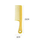 Wide Tooth Plastic Handle Hair Comb Anti-Static Hairdressing Combs (Yellow)