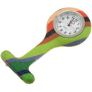 Rainbow stripes pattern Silicone Nurses Brooch Tunic Fob Pocket Watch Stain