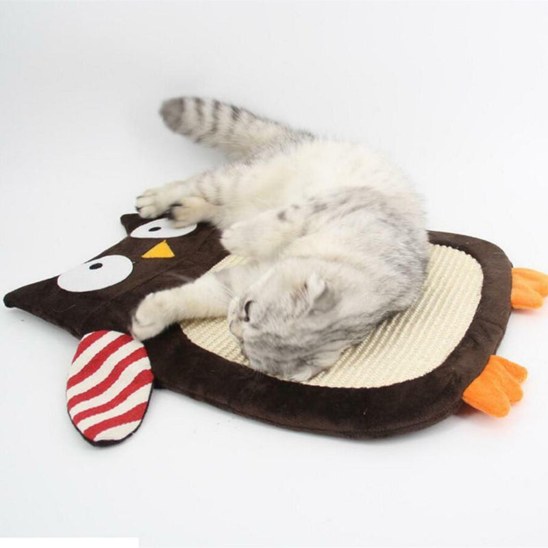 Classic Sisal Cat kitten Scratch Mat Pad Sisal Scratcher Board 49*36cm Owl