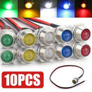 10Pcs 12V 8mm LED Indicator Light Lamp Bulb Pilot Dash Panel Car Truck Boat HOT~