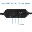 USB Wired Line Control Noise Reduction MIC Headphone for Online Call Center A