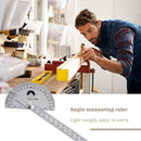 Stainless Steel Adjustable Protractor 180 Degree Rotary Measuring Ruler