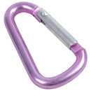Pink aluminum alloy D-shape spring-loaded gate closure carabiner T9D6