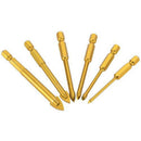 6PCS Set Ceramic Tile Glass Drill Bits Hex Shank 3/4/5/6/8/10mm Chuck Bi MQT