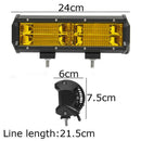 7 Inch 216W Yellow Led Work Light Bar Flood Driving Lamp Car Truck Boat Off