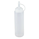 1X Clear White Plastic Squeeze Sauce Ketchup Cruet Oil Bottles 8oZ W7U2