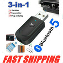 Bluetooth 5.0 Transmitter & Receiver 3 in 1 Audio Adapter USB AUX For TV/PC/Car