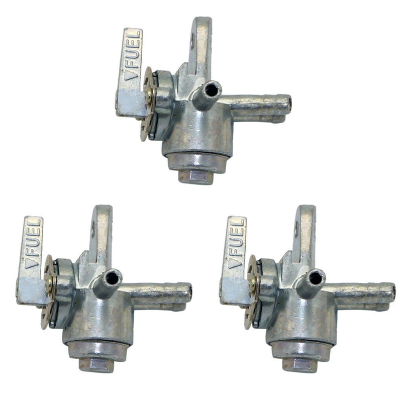 3x 3-Port Gas Fuel Petcock Tap Valve Switch for Motorcycle Dirt Bike ATV 6mm