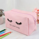 Pink Handbag Eyelashes Cosmetic Bag PU Makeup Pouch Beauty Case Travel Organi 3C