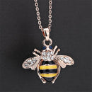 Unique Women Honey Bumblebee Bee Crystal Pendant Chain Necklace TO SP