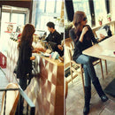 Womens Loose Casual Asymmetric Hem Long Sleeve Cotton Swing T-shirt Tops