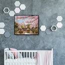 DIY Digital Oil Painting By Numbers River Peach Blossom Landscape Picture