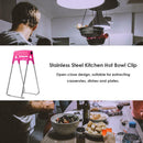 Stainless Steel Hot Bowl Clip Pot Pan Holder Steamer Tongs Kitchen Clamp