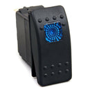 12V 20A Blue LED Light 3-Pin Rocker Switch Waterproof For Cars Boats Truck