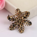 1X Elegant Diamond Snowflake Brooch Christmas Wedding Bridal Pin Rhinestone V8F5