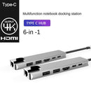 USB Type C Hub Adapter Dock with 4K HDMI PD RJ45 Ethernet for MacBook for