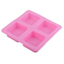 4 Cavity DIY Silicone Soap Mold Baking Mold Cake Pan, Biscuit Chocolate Mold