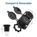 Car Charger T Dual Qc3.0 Fast Charge and Cigarette Lighter Receptacle Socke