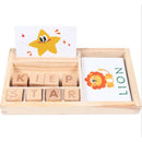 Wooden Toys Montessori Family Set Word Spell Puzzle Game Toys Kindergarten