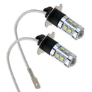 2pcs H3 3030 10SMD White LED Car Headlight Bulbs Fog Light Lamp
