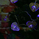 5m 20 LED Wood Heart Fairy String Holiday Lighting Battery Decor(Blue) A