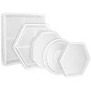 5Pcs Diy Coaster Silicone Mold Included Square Hexagon Circle Octagon Moldn M8W3