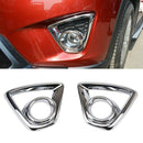 Chrome Front Fog Light Lamp Cover Trim Frame Auto Decoration Cover For Mazd