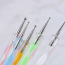 5pcs 2 way marbleizing dotting manicure tools painting dot pen nail art paint ME