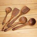 Wooden Spoons, Wooden Spoons for Cooking, 5-Piece Reusable Wood Kitchen Ute