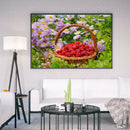 5D Full Round Drill Diamond Painting DIY Raspberry Rhinestone Picture Decor
