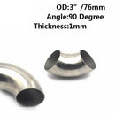Excellent 3 Inch 201 Stainless Steel 90 Degree Bend 76mm Elbow Exhaust Pipe â„–[