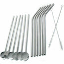 Reusable Bent Stainless Steel Drink Straws and Spoon Drink Straws Value Pac Z2I8