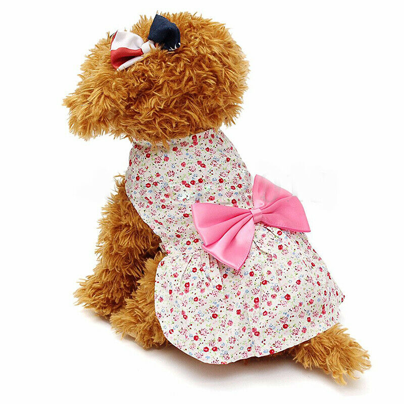 Country style Small floral pet dress Pink M P7B5