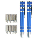 Precision Mini 8 in 1 Slotted Bits Screwdriver Pen Set Repair Tools Useful GPO