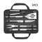 5pcs BBQ Barbecue Tool Set Stainless Steel Grill Grilling Accessory With Case