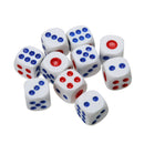 10pcs White Acrylic Round Corner Dice 6 Sided Die Portable Table Games Dice